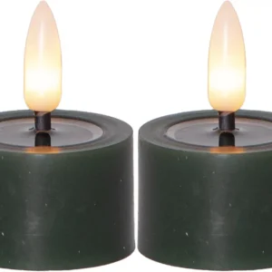 Värmeljus LED Star Trading Flamme Flow Grön 2-Pack 4x5cm Kampanjpris