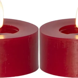 Värmeljus LED Star Trading Flamme Flow Röd 2-Pack 7x5,5cm Sänkt pris