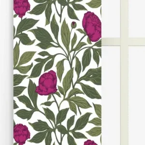 Reapris Panelgardin Arvidssons Textil Pion Cerise/Grön 43x240cm 2-Pack