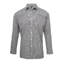 Microcheck (Gingham) long sleeve cotton shirt Rea