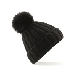 Verbier Fur Pop Pom Chunky Beanie Extra rabatt
