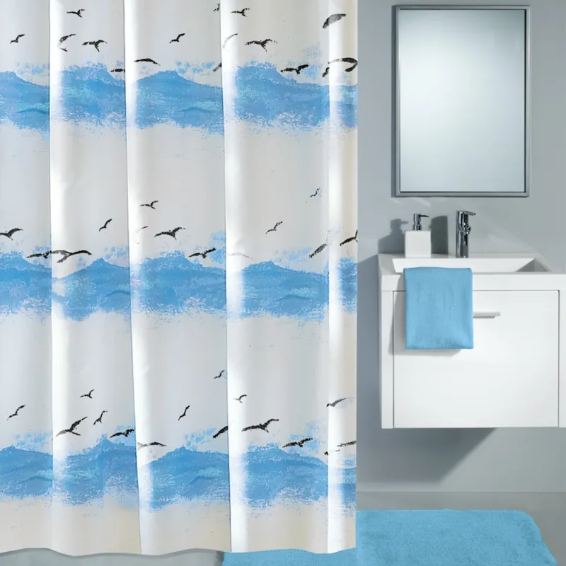 Nedsatt pris Duschdraperi Med Tyngdband Kleine Wolke Seaside Blå 120x200cm