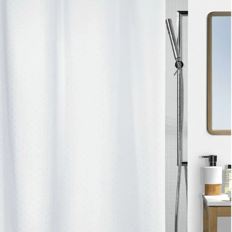 Duschdraperi Med Tyngdband Spirella Ricco Vit 180x200cm Begränsat erbjudande