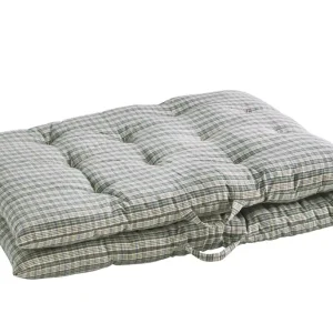 Sittdyna Rutig Grå/Blå/Offwhite/Vinröd 70x180cm Madam Stoltz Köp nu