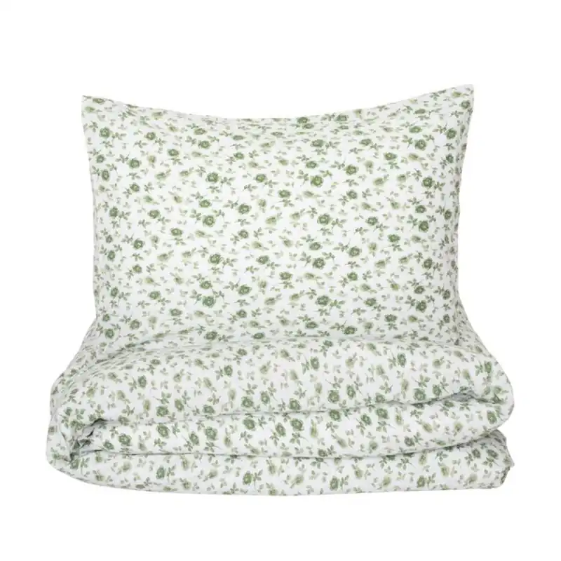 Bäckebölja Påslakanset Blommigt Kosta Linnewäfveri Fagerhult Grön 150x210cm Begränsad tid