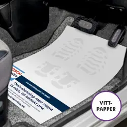 Endast denna vecka Mattskydd med tryck - Obestruket vitt papper