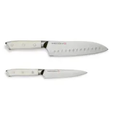 Markus Aujalays damaskus japanska kock och skalknivset 2-delar risnedsättning