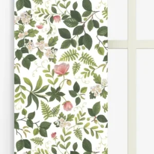 Sista chansen Panelgardin Arvidssons Textil Blomsterlund Grön 43x240cm 2-Pack