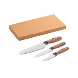Utförsäljning BAHARAT. Set med 3 köksknivar med rostfria blad och ergonomiska handtag