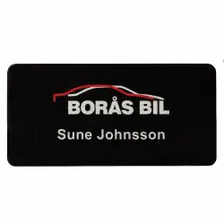 Säker betalning Namnbricka plast, 60x30 mm, Svart, 4-färgs