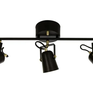 Takspotlight Aneta Lighting Metz Svart/Mässing 3L 56cm Extra rabatt