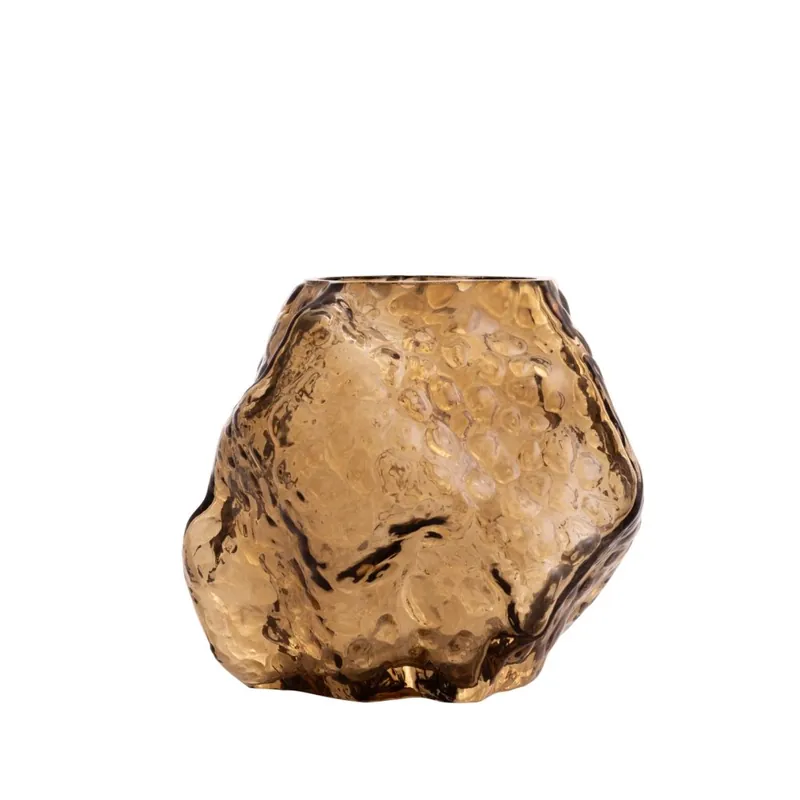 Värmeljushållare Glas Brun Valerie 12cm Billig
