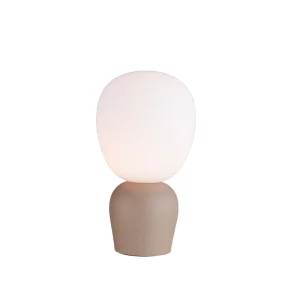 Säker betalning Bordslampa Glas Opal/Beige Belid Buddy 34cm