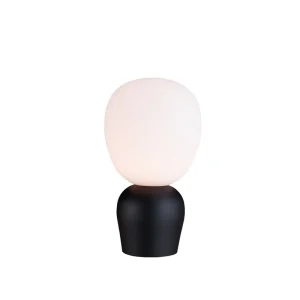 Bordslampa Glas Opal/Svart Belid Buddy 34cm Snabb frakt