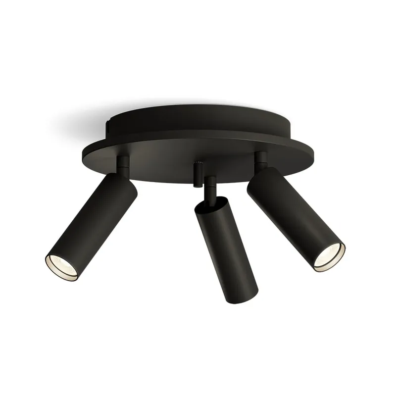 Nyhet Takspotlight Svart Rund 3L Dimbar Herstal Pipeline 20cm