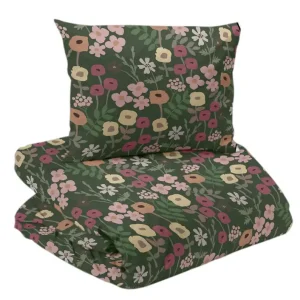Blommigt Påslakanset Cleo Mörkgrön 150x210cm Redlunds Lägg i varukorgen