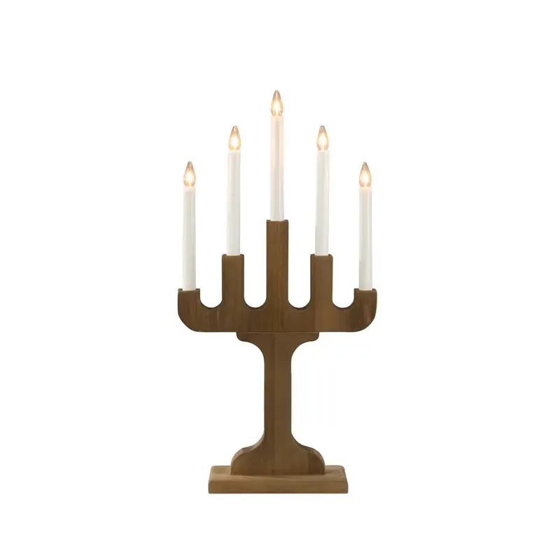 Adventsljusstake Trä Valnöt 5L 58,5cm Konstsmide Beställ nu