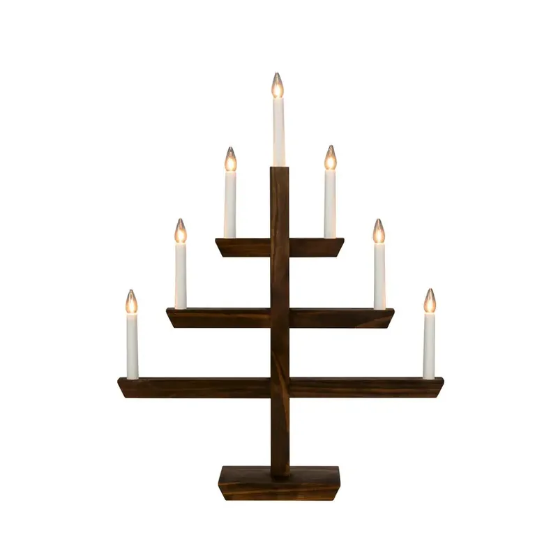 Lågt pris Adventsljusstake Trä Brunbetsad 7L 61cm Konstsmide
