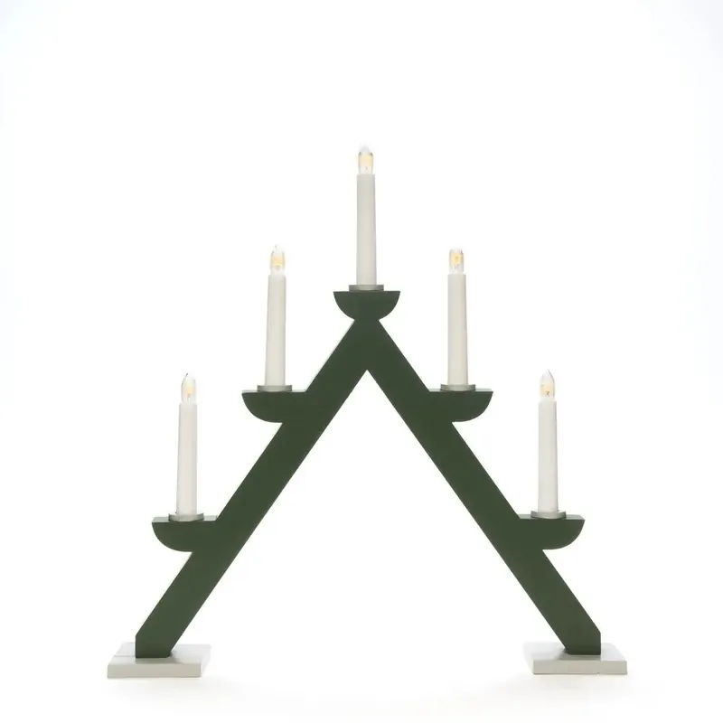 Adventsljusstake Trä Grön/Grå 5L 44cm Konstsmide Utförsäljning