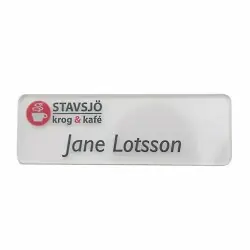 Expressleverans Namnbricka plexi, 76x25 mm, vitfrostad, 4-färgs