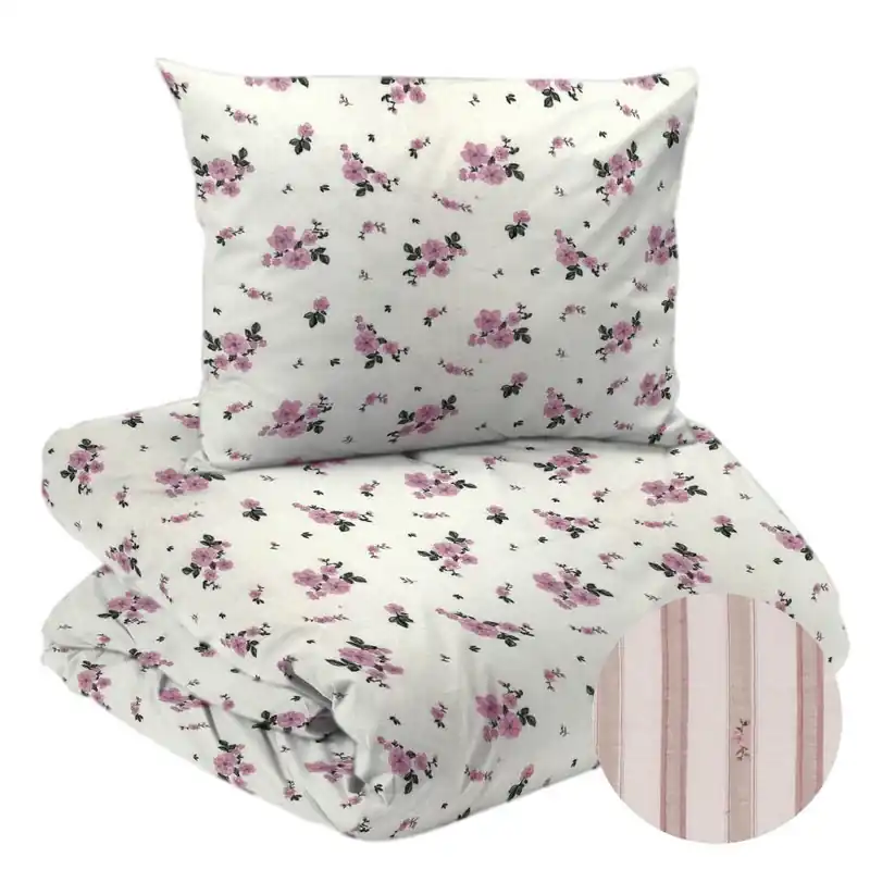 Bäckebölja Påslakanset Redlunds Stina Rosa 150x210cm risnedsättning