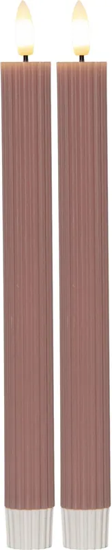 Bästa pris Kronljus LED Star Trading Flamme Stripe Rosa 2-Pack 25cm