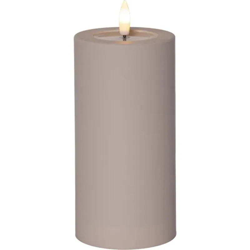 Blockljus LED Utomhus Star Trading Flamme Soft Beige 7,5x17,5cm Extra rabatt