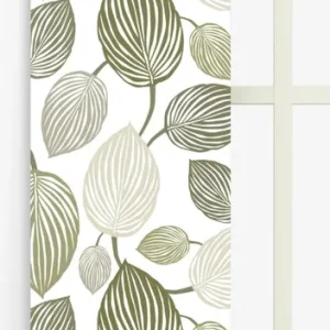 Populär Panelgardin Arvidssons Textil Lyckans Blad Olivgrön 43x240cm 2-Pack