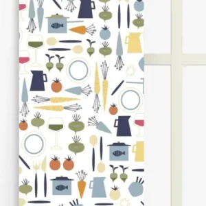 Sänkt pris Panelgardin Arvidssons Textil Dinner Blå 43x235cm 2-Pack
