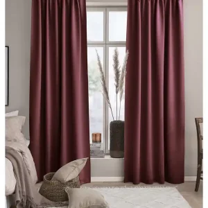 2-pack Enfärgad mörkläggningsgardin med multiband Sova Extra rabatt