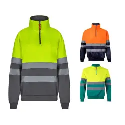 VL THOR. Tvåfärgad sweatshirt (300g/m²) i polyesterfleece (100%) Expressleverans