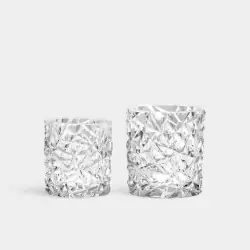 Fynd Orrefors Carat ljuslyktor 80mm & 93mm 2-pack