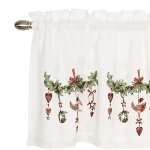 Gardinkappa Juldekoration med tryckt julmotiv risnedsättning