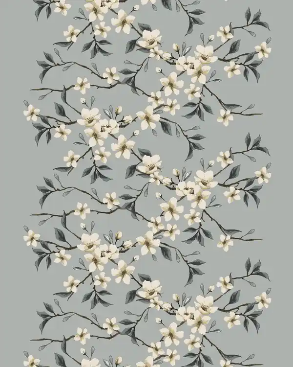 Metervara med tryckt blommotiv Fägring Outlet