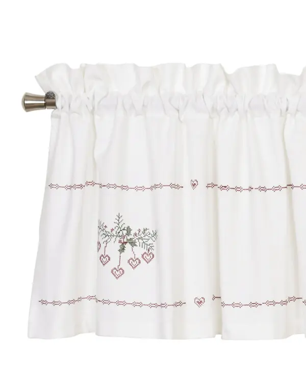Outlet Gardinkappa broderat julmotiv Heart