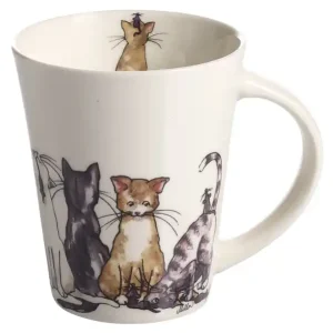 Erbjudandepris Porslinsmugg med handritat motiv Katt 1-pack