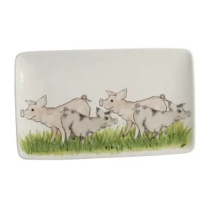 I lager Assiett/serveringsfat med handritat motiv Gris 1-pack