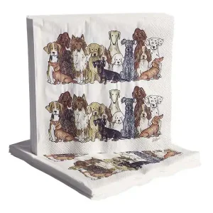 Lunchservett med tryckt motiv Hund 20-pack Kampanjpris
