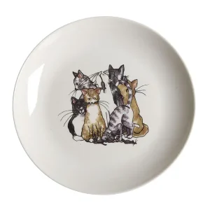 Köp nu Rund assiett med handritat motiv Katt Ø16,5cm