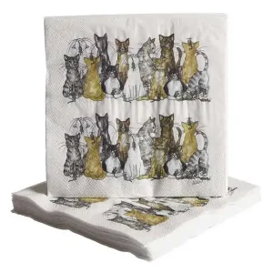 Lunchservett med tryckt motiv Katt 20-pack Outlet