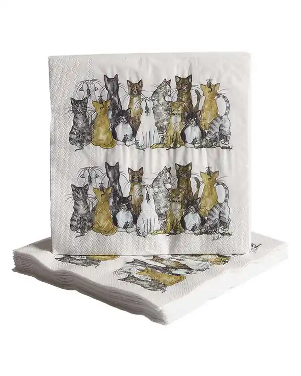 Lunchservett med tryckt motiv Katt 20-pack Outlet