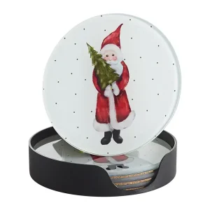 Begränsat erbjudande Glasunderlägg med tryckt motiv Julefrid 4-pack