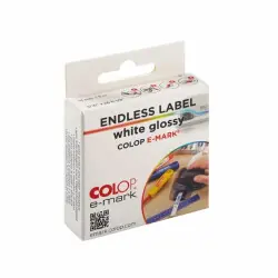 Colop e-mark, Etikett på rulle Vit Glossy 14 mm x 8 m PP Snabb frakt