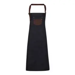 Outlet Division waxed-look denim bib apron