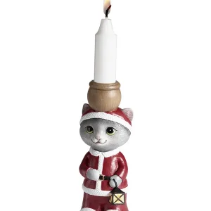 risnedsättning Ljusstake katt, Tomte 14,8 cm