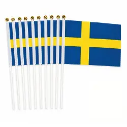 Fri frakt Handflagga 10-pack Sverige