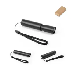 BRUCE. Uppladdningsbar ficklampa tillverkad av återvunnet aluminium (100 % rAL) med 30 mm utdragbar Kampanj