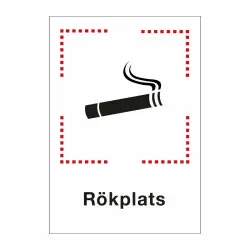 Billig Informationsskylt Rökplats 148x210 mm - A5 Aluminium