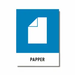 Begränsad tid Återvinningsdekal Papper 140x190 mm - 3st/fp.