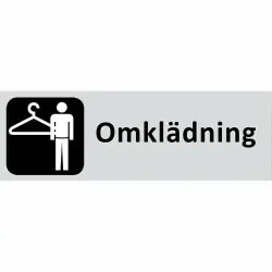 Sista chansen Informationsskylt Omklädning Herr 225x80 mm